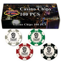 100 Hot-Stamped Poker Chips in Gift/Retail Box
